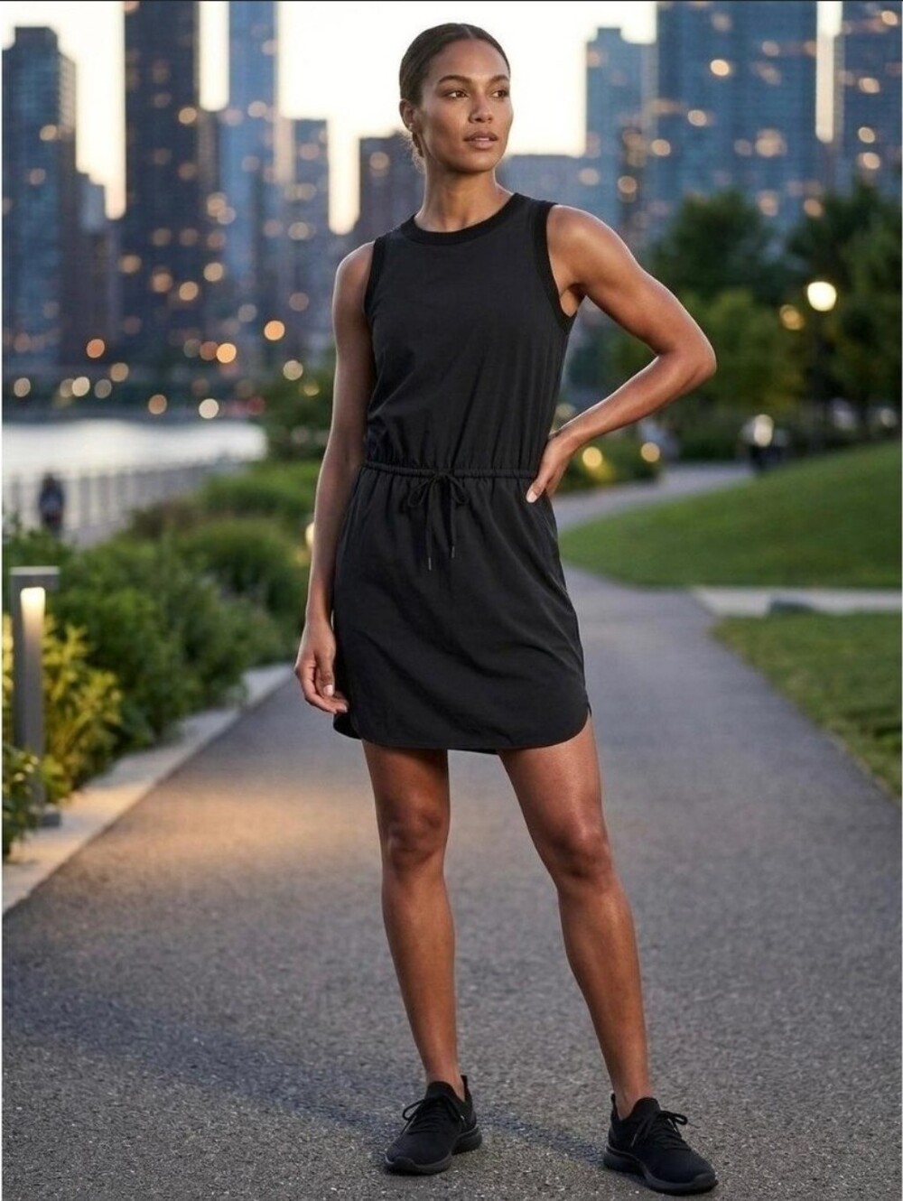 Athleta Fabulous Rincon Dress L Black Size Small